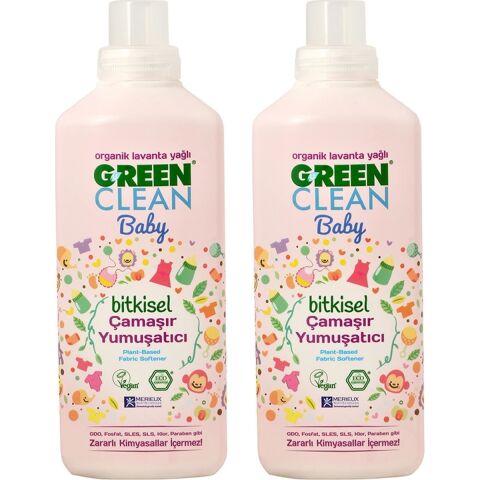 Green Clean Baby Bitkisel Çamaşır Yumuşatıcısı 1 lt - 2 Adet
