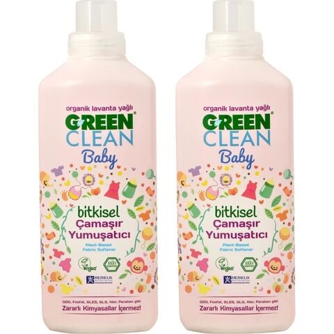 Green Clean Baby Bitkisel Çamaşır Yumuşatıcısı 1 lt - 2 Adet