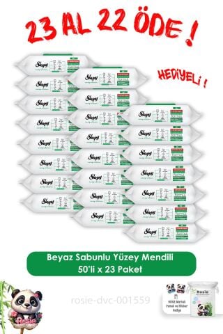 23 AL 22 ÖDE Sleepy 50'li Easy Clean Yüzey Temizlik Havlusu, ve ROSIE