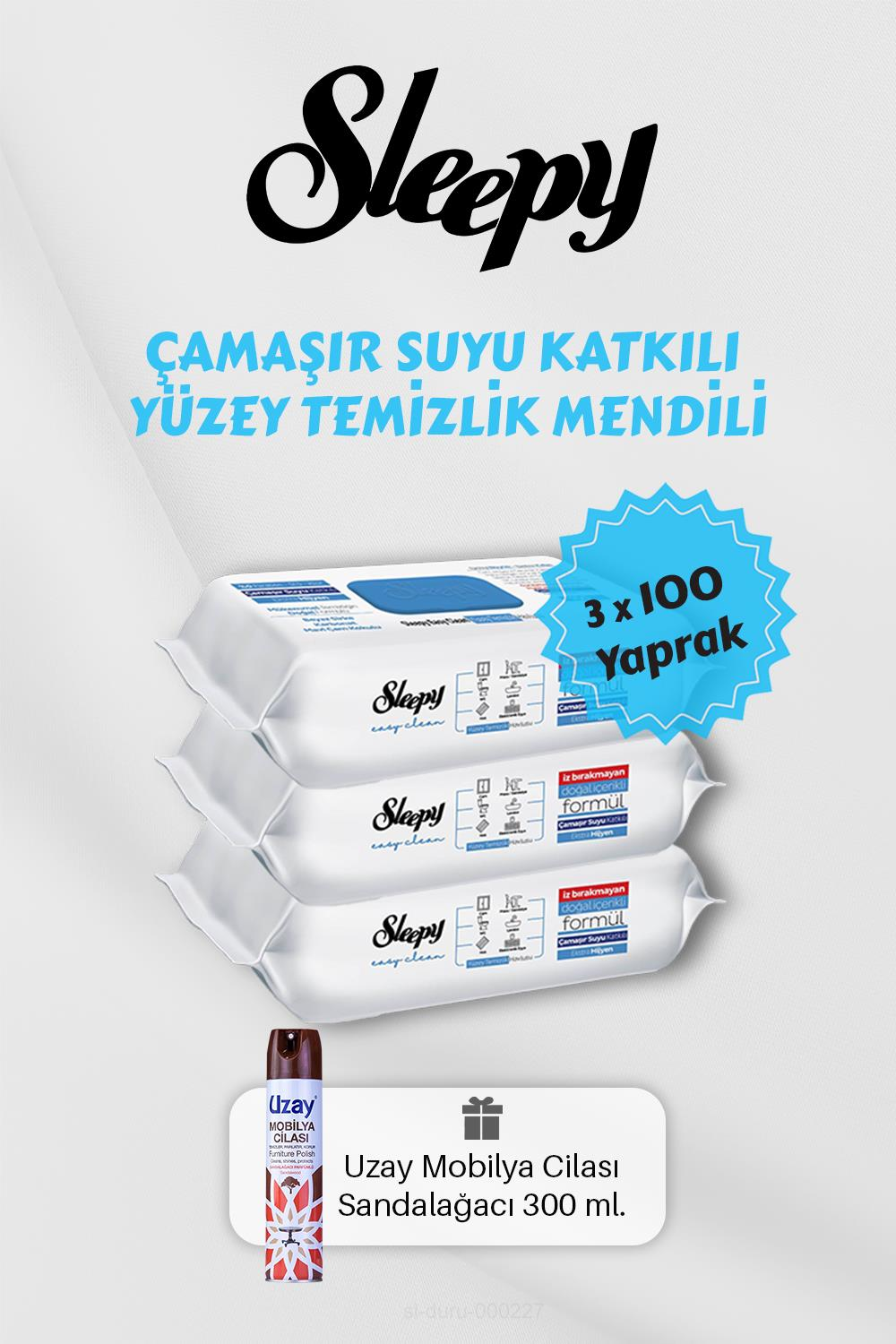 300 Adet Çamaşır Suyu Katkılı Temizlik Havlusu, Mobilya Cilası Hediyeli