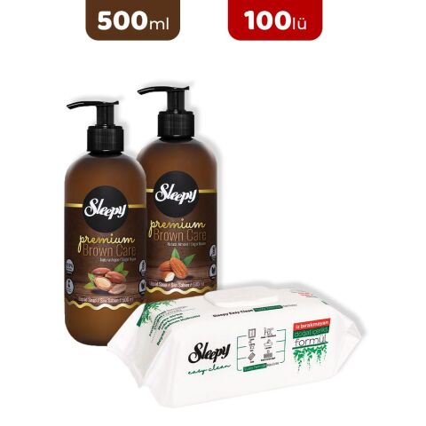 Sleepy Argan, Badem Sıvı Sabun ve Yüzey Temizlik Havlusu 100'lü