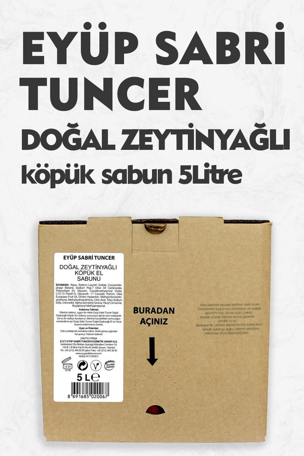 Eyüp Sabri Tuncer Köpük Sabun Zeytinyağlı 5000 ml