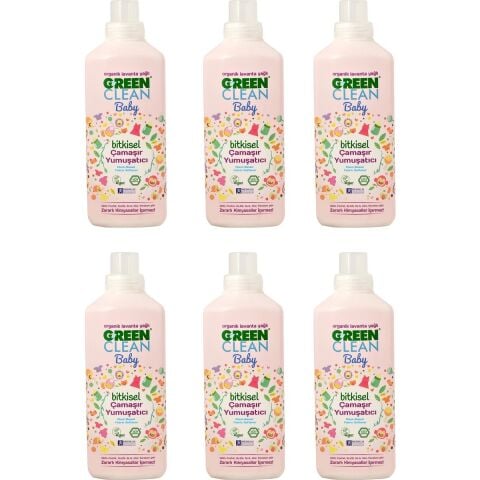 Green Clean Organik Lavanta Yağlı Baby Çamaşır Yumuşatıcısı 1000 ml 6'lı Set