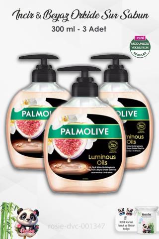 3'lü Set Palmolive Luminous Oils İncir & Beyaz Orkide Özlü Sıvı Sabun 300 ml ve ROSIE