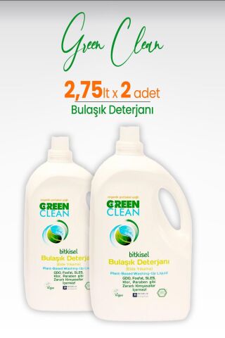 U Green Clean Bitkisel Bulaşık Deterjanı 2,75 LT x 2 Adet