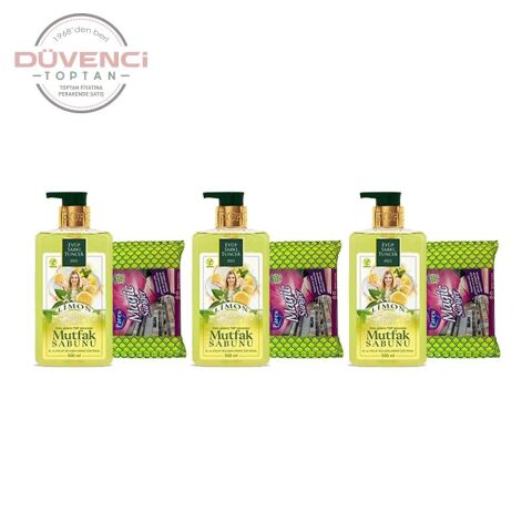 Eyüp Sabri Tuncer Limon Aromalı Mutfak Sabunu 500 ml + Magic Sünger x 3 Adet