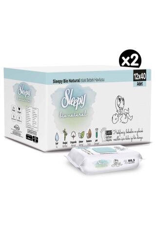 Sleepy Islak Mendil Bio Natural 24x40 (960 yaprak)