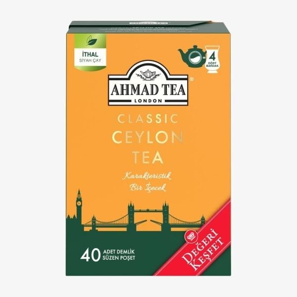 AHMAD TEA 40'lı Klasik Ceylon Tea Demlik Poşet Çay 80 g