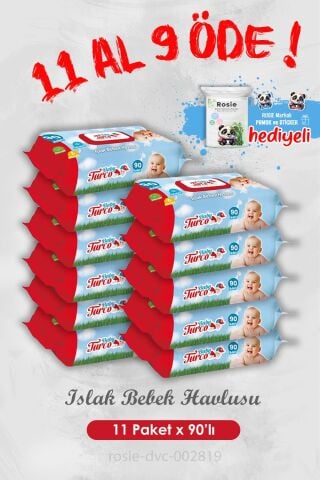 11 Al 9 Öde Islak Bebek Havlusu 90'lı ve Rosie