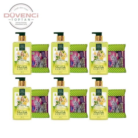 Eyüp Sabri Tuncer Limon Aromalı Mutfak Sabunu 500 ml + Magic Sünger x 6 Adet