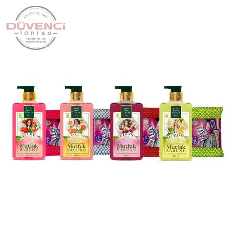 Eyüp Sabri Tuncer Mutfak Sabunu Çilek, Greyfurt, Kiraz, Limon 500 ml + Magic Sünger