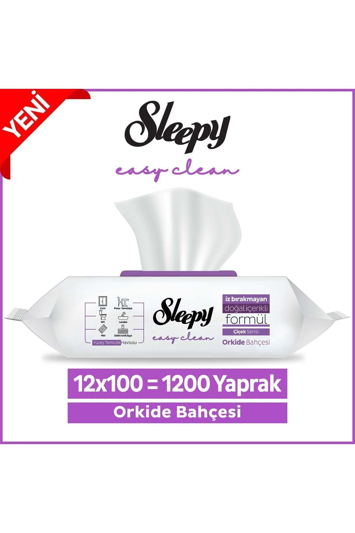 Sleepy Orkide Bahçesi Yüzey Temizlik Havlusu X 12 100' lü