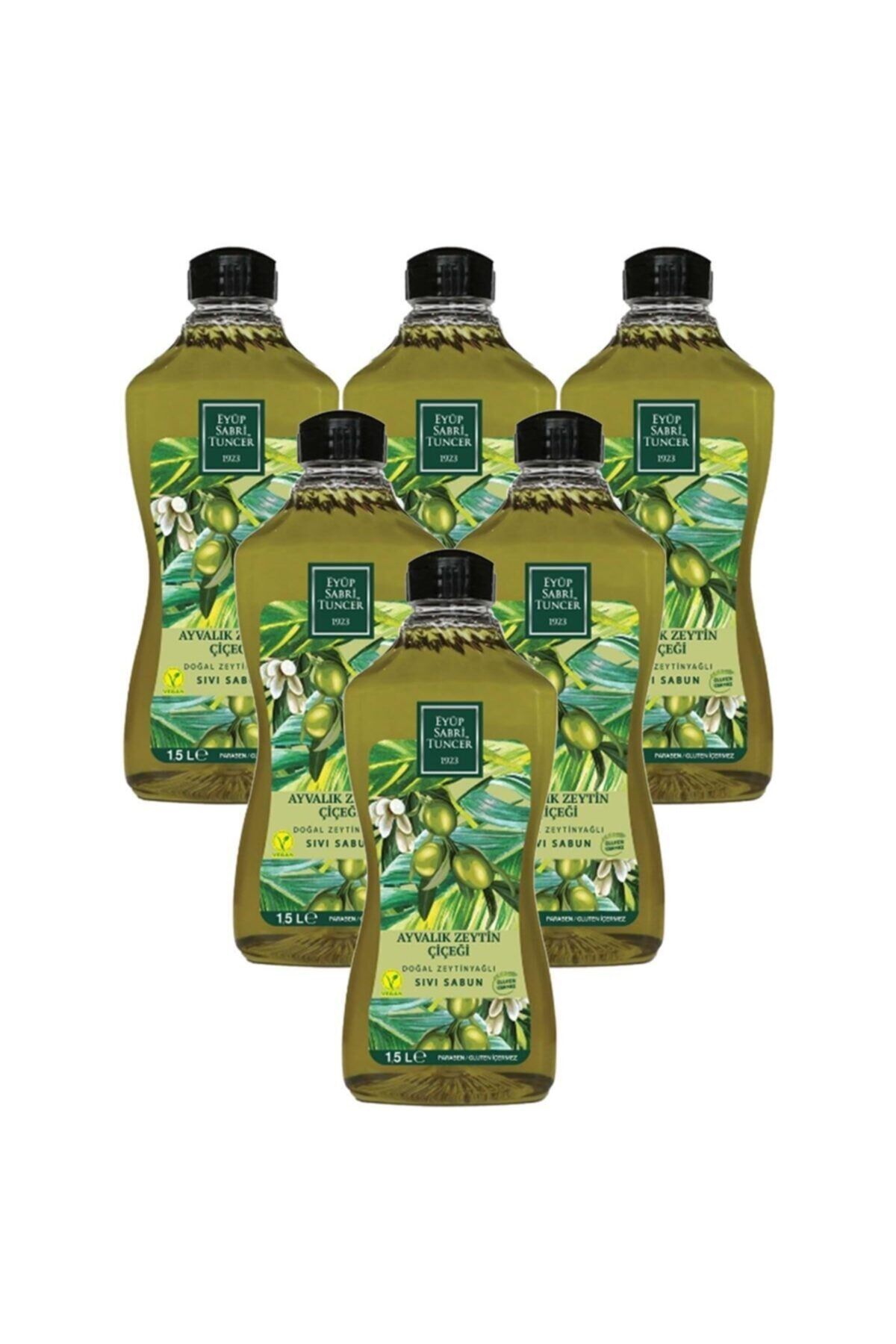 Eyüp Sabri Tuncer Doğal Zeytinyağlı Sıvı Sabun Ayvalık Zeytin Çiçeği 1500 ML Pet Şişe x 6
