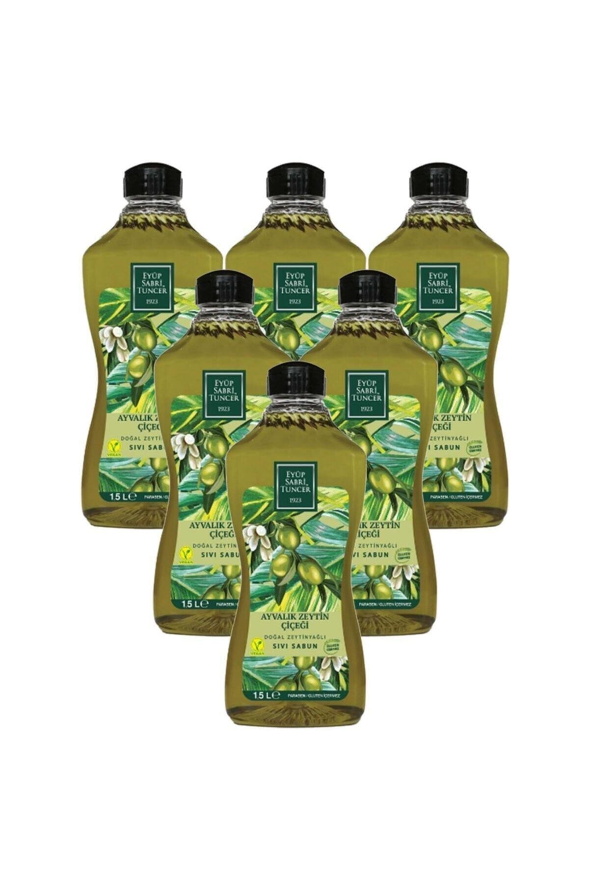 Eyüp Sabri Tuncer Doğal Zeytinyağlı Sıvı Sabun Ayvalık Zeytin Çiçeği 1500 ML Pet Şişe x 6
