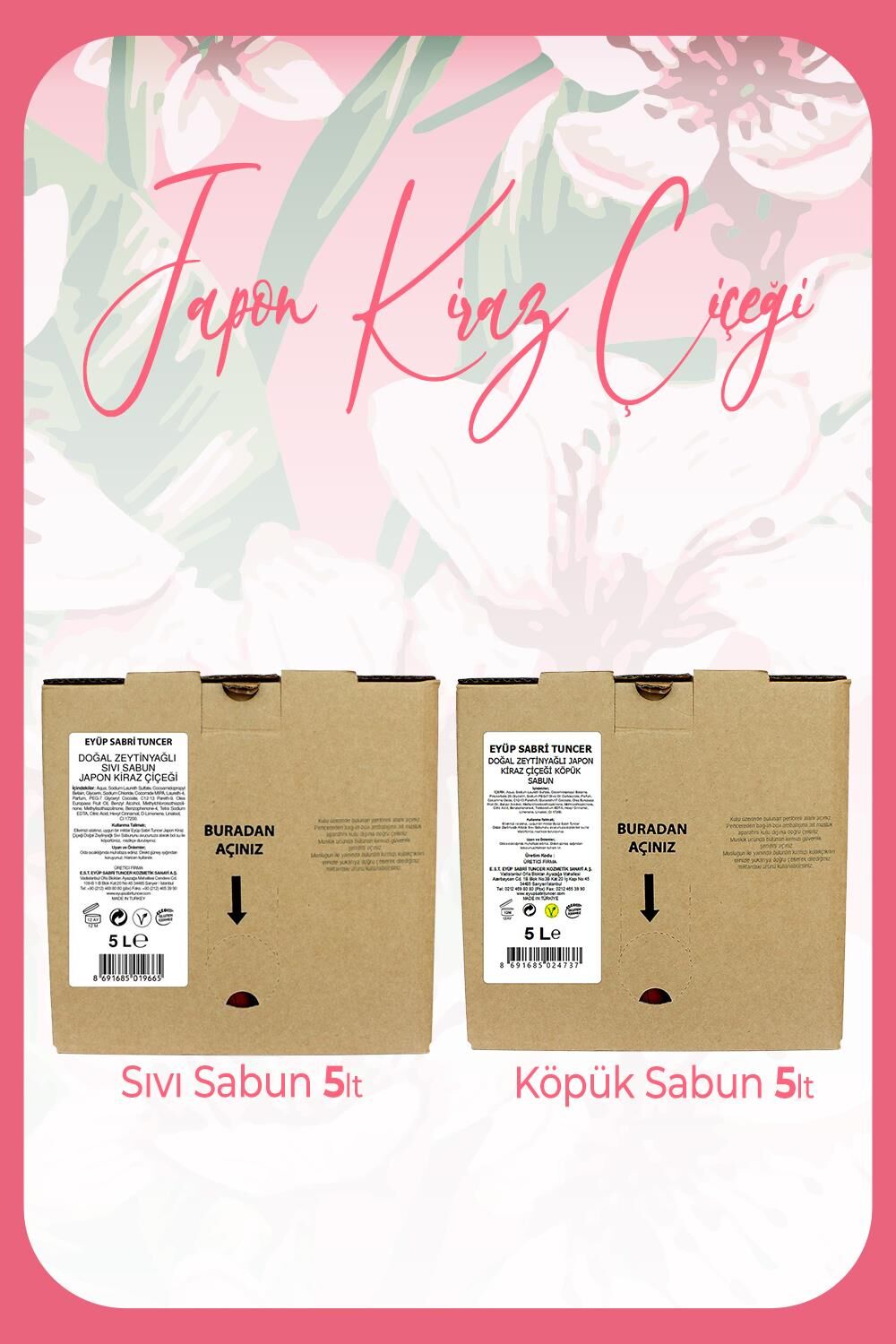 Eyüp Sabri Tuncer Japon Kiraz Çiçeği Köpük Sabun 5 lt ve Sıvı Sabun 5 lt
