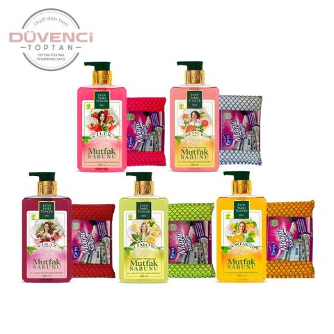 Eyüp Sabri Tuncer Mutfak Sabunu Çilek, Greyfurt, Kiraz, Limon, Portakal 500 ml (5 Adet)