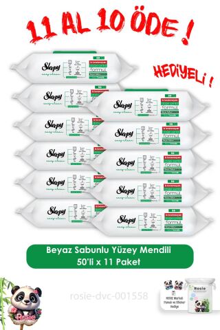 Sleepy 11 AL 10 ÖDE Beyaz Sabun Easy Clean 50'li ve ROSIE
