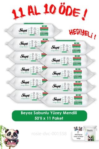 Sleepy 11 AL 10 ÖDE Beyaz Sabun Easy Clean 50'li ve ROSIE