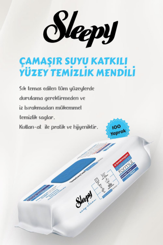 Sleepy 3'lü  Çamaşır Suyu Katkılı Yüzey Temizlik Havlusu 100' lü ve ROSIE