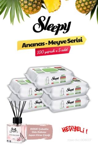 Sleepy (100 yaprak x 5 paket) Ananas Yüzey Temizleme Havlusu, ROSIE Oda Kokusu