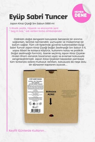 Eyüp Sabri Tuncer Japon Kiraz Çiçeği Sıvı Sabun (Bag) 5 Litre