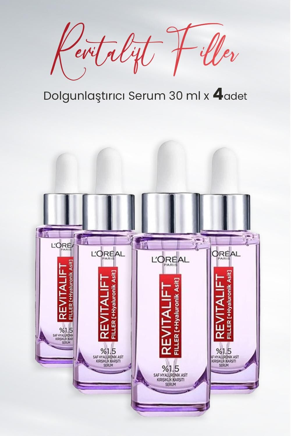 Loreal Paris Revitalift Filler Dolgunlaştırıcı Serum 30 ml x 4 Adet