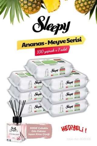 Sleepy (100 x 7) 700 yaprak Ananas Yüzey Temizleme Havlusu, ROSIE Oda Kokusu