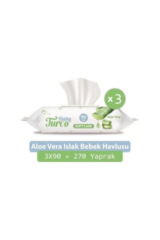 Baby Turco Soft Care Islak Havlu 3x90 Yaprak