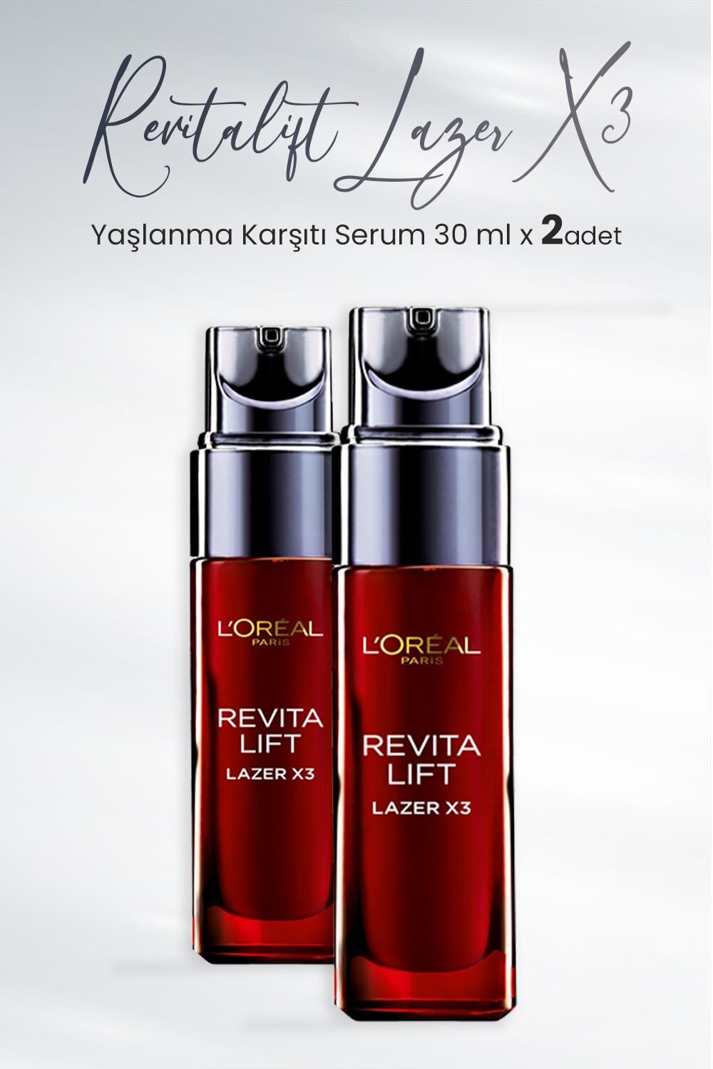 Loreal Paris Revitalift Lazer X3 Yaşlanma Karşıtı Serum 30 ml x 2 Adet