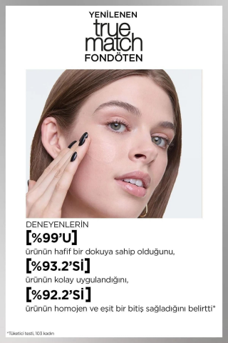 3 Adet Loreal Paris True Match Fondöten 3N Nötr ve ROSIE