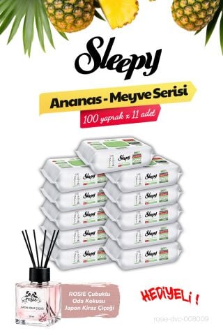Sleepy 1100 yaprak (100 x 11) Ananas Yüzey Temizleme Havlusu, ROSIE Oda Kokusu