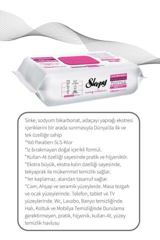 Sleepy Easy Clean Lilyum Buketi Yüzey Temizlik Havlusu 100' lü X3