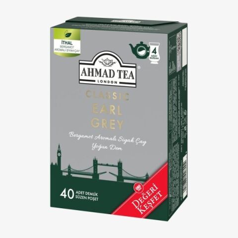 AHMAD TEA 40'lı Klasik Earl Grey Demlik Poşet Çay 80 g