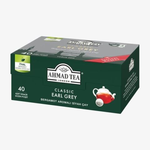 AHMAD TEA 40'lı Klasik Earl Grey Demlik Poşet Çay 80 g