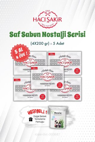 5 AL 4 ÖDE Hamam Keyfi Saf Sabun Nostalji Serisi 4'lü 200 gr ve ROSIE