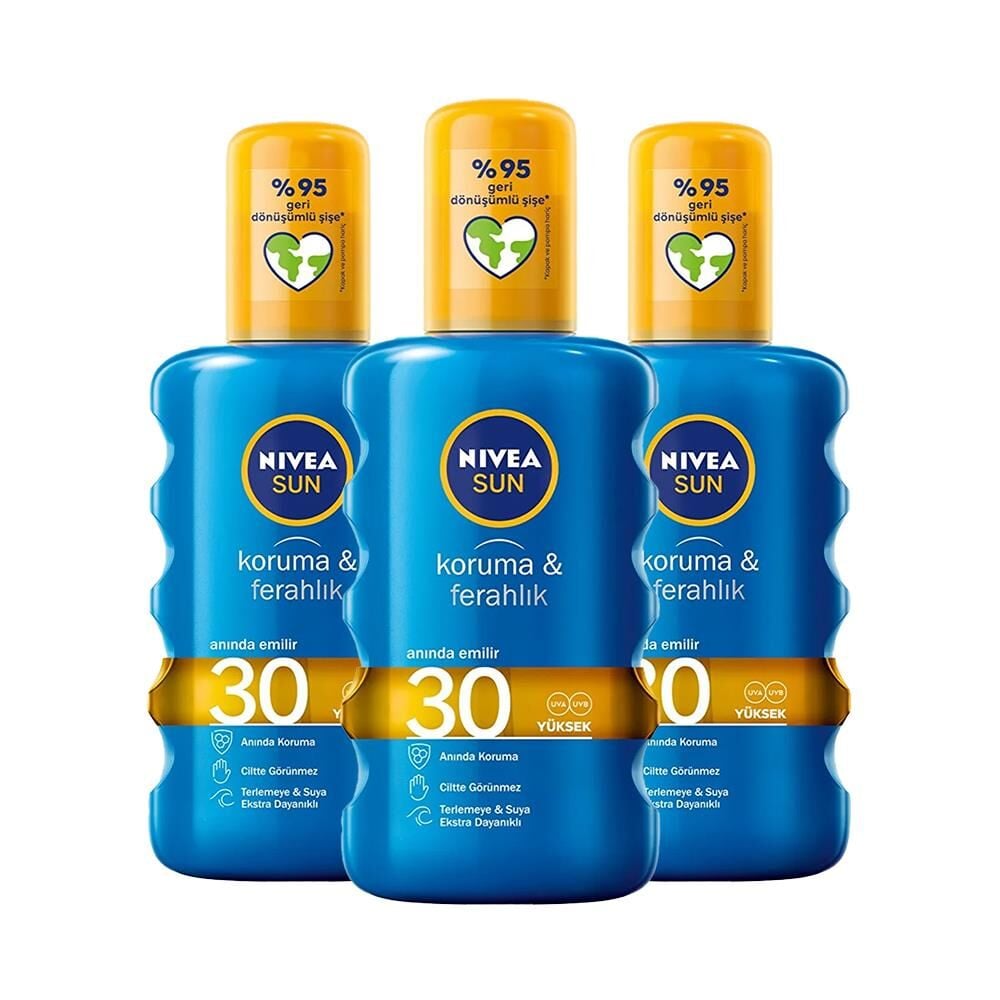 Nivea Sun Güneş Spreyi 200 ml Koruma & Ferahlık 30 Gfk x 3