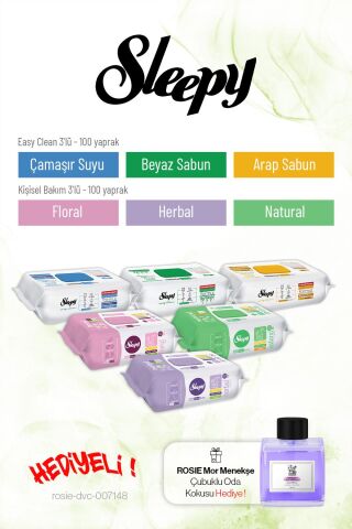 Sleepy 100'lü Kişisel Bakım ve Easy Clean Tanışma Paketi Rosie Hediye
