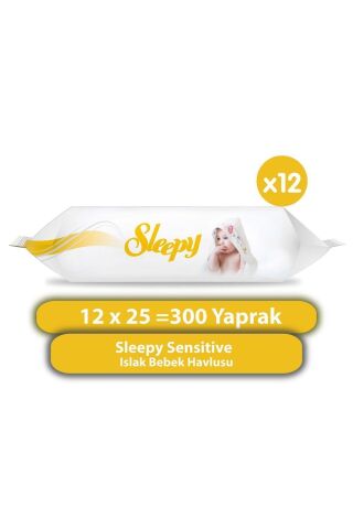 Sensitive Islak Bebek Havlusu 12x25 (300 YAPRAK)