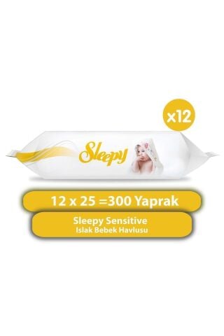 Sensitive Islak Bebek Havlusu 12x25 (300 YAPRAK)