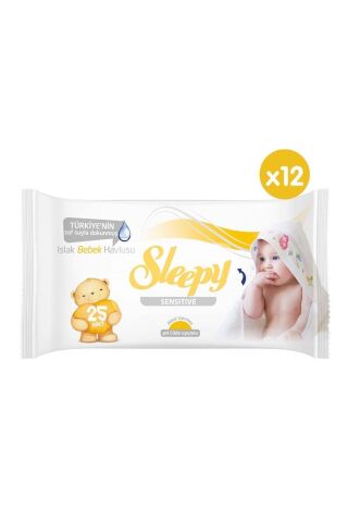Sensitive Islak Bebek Havlusu 12x25 (300 YAPRAK)