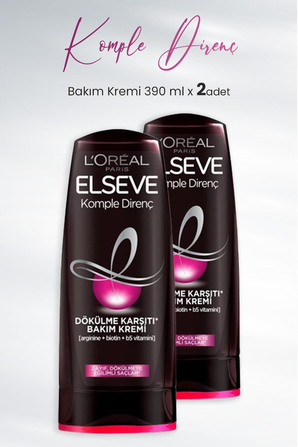Elseve Komple Direnç Dökülme Karşıtı Bakım Kremi 390 ml x 2 Adet