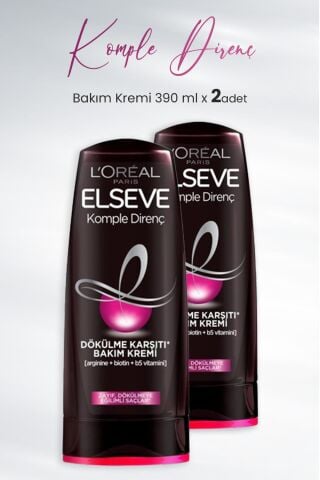 Elseve Komple Direnç Dökülme Karşıtı Bakım Kremi 390 ml x 2 Adet