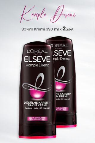 Elseve Komple Direnç Dökülme Karşıtı Bakım Kremi 390 ml x 2 Adet