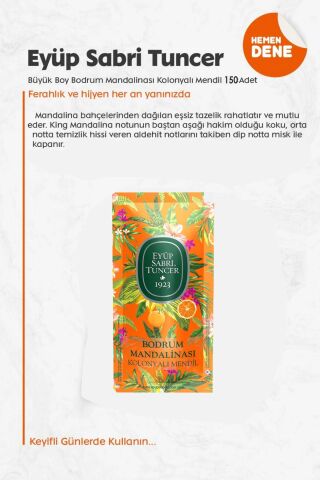 Eyüp Sabri Tuncer Kolonyalı Mendil Bodrum Mandalinası 150 Adet