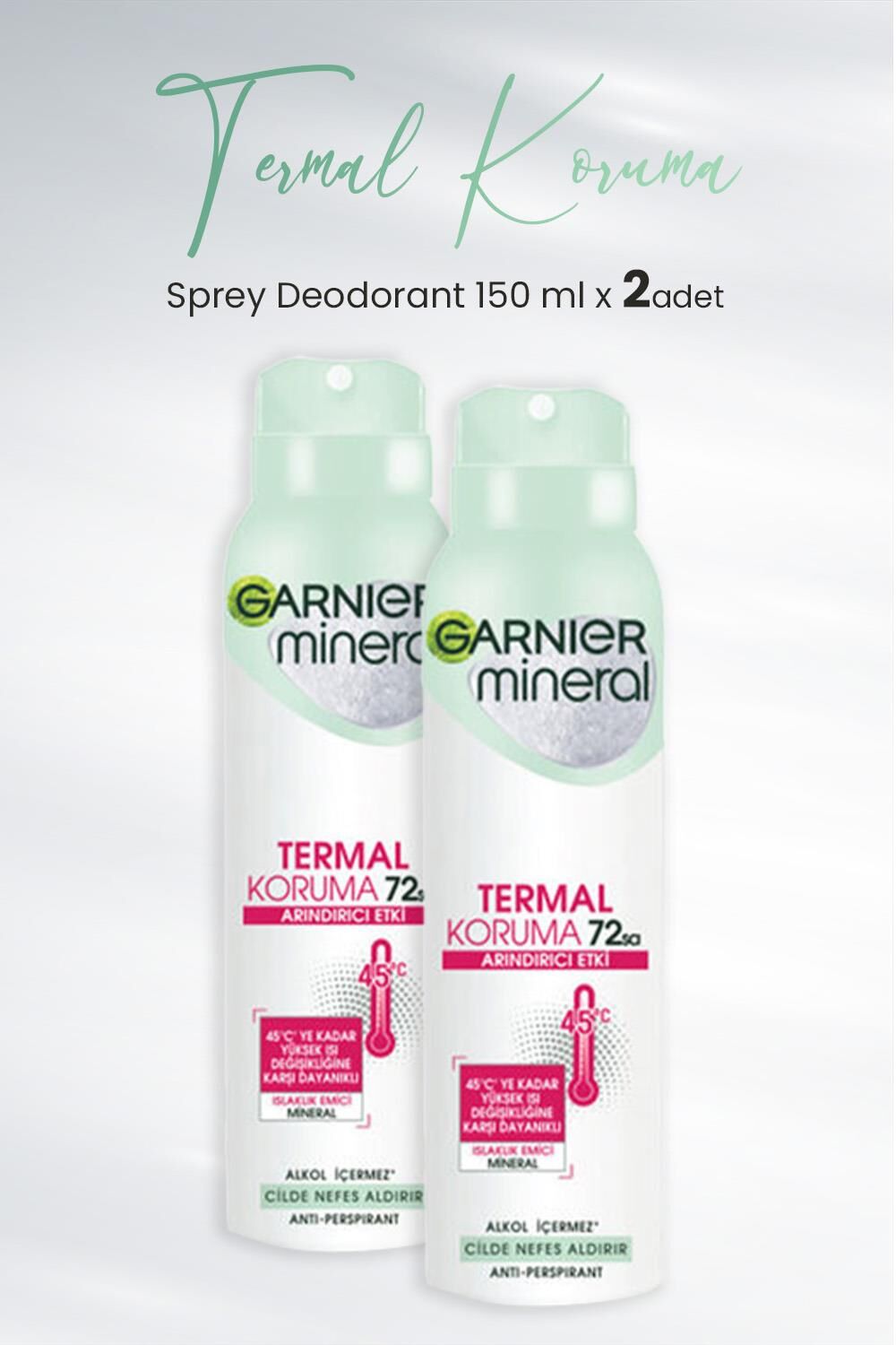 Garnier Mineral Termal Koruma Sprey Deodorant 150 ml x 2 Adet