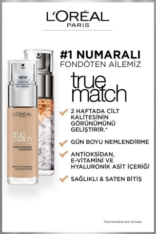 3 Adet Loreal Paris True Match Fondöten 1N Nötr Alt Ton ve ROSIE