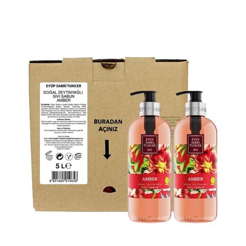 Eyüp Sabri Tuncer Amber Doğal Zeytinyağlı Sıvı Sabun Seti 6 Litre
