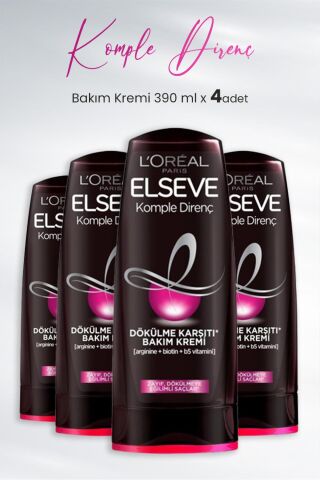Elseve Komple Direnç Dökülme Karşıtı Bakım Kremi 390 ml x 4 Adet