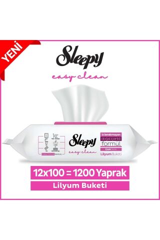 Sleepy Lilyum Buketi Yüzey Temizlik Havlusu 100' lü X 12