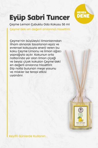 Eyüp Sabri Tuncer Çeşme Lemon Çubuklu Oda Kokusu 50 ml